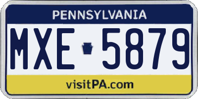 PA license plate MXE5879