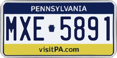 PA license plate MXE5891