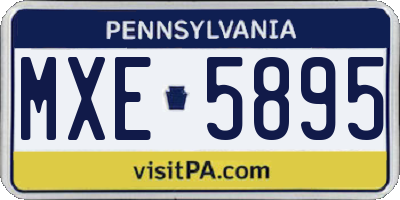 PA license plate MXE5895