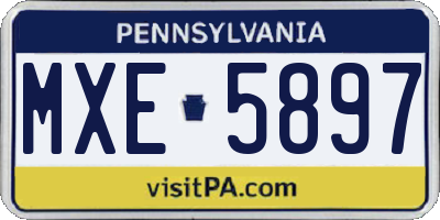 PA license plate MXE5897
