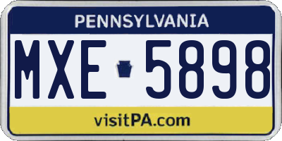 PA license plate MXE5898