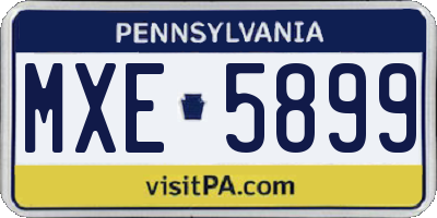 PA license plate MXE5899