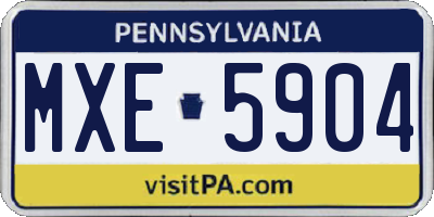 PA license plate MXE5904