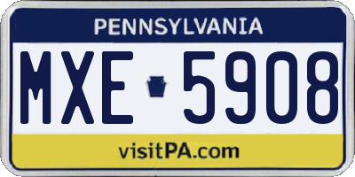PA license plate MXE5908