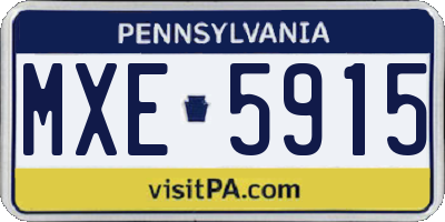 PA license plate MXE5915