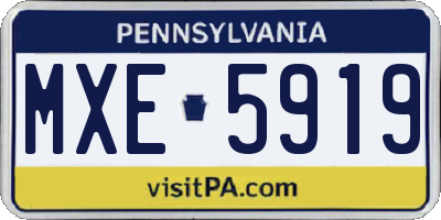 PA license plate MXE5919