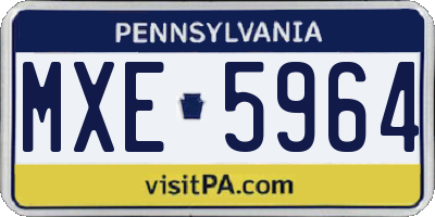 PA license plate MXE5964