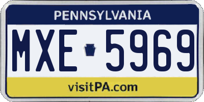 PA license plate MXE5969