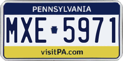 PA license plate MXE5971
