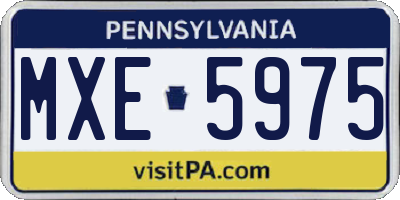 PA license plate MXE5975