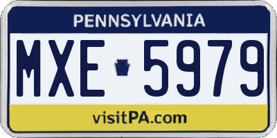 PA license plate MXE5979