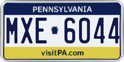 PA license plate MXE6044