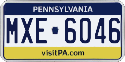 PA license plate MXE6046
