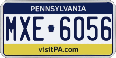PA license plate MXE6056