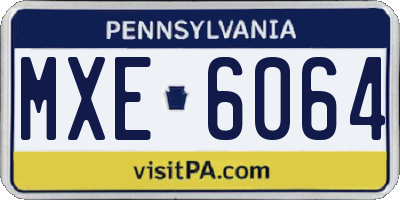 PA license plate MXE6064