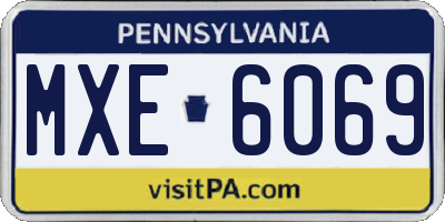 PA license plate MXE6069