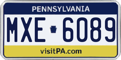 PA license plate MXE6089