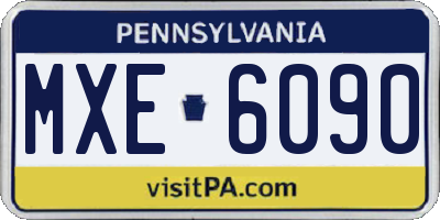 PA license plate MXE6090