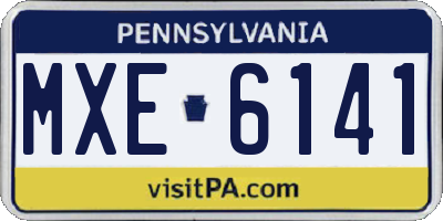 PA license plate MXE6141