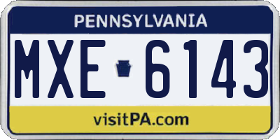 PA license plate MXE6143