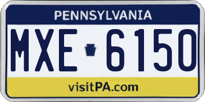 PA license plate MXE6150