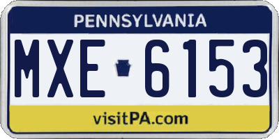 PA license plate MXE6153