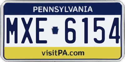 PA license plate MXE6154