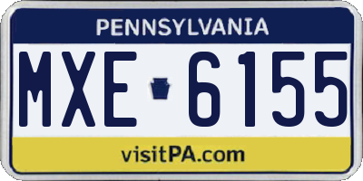 PA license plate MXE6155