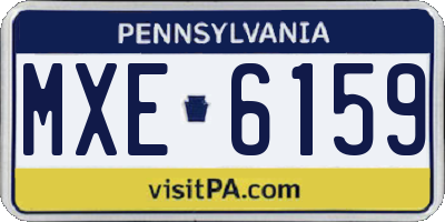 PA license plate MXE6159