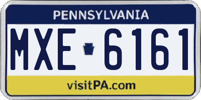 PA license plate MXE6161