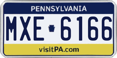 PA license plate MXE6166