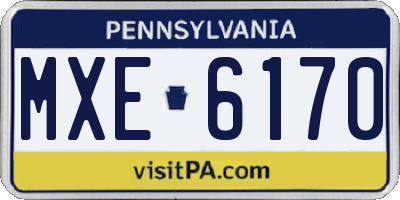 PA license plate MXE6170