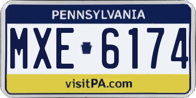 PA license plate MXE6174