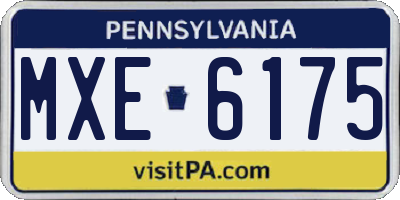 PA license plate MXE6175