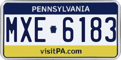 PA license plate MXE6183