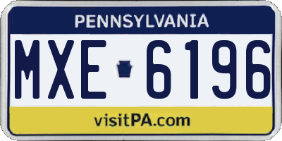 PA license plate MXE6196