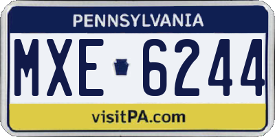 PA license plate MXE6244
