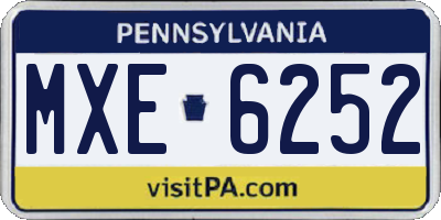 PA license plate MXE6252