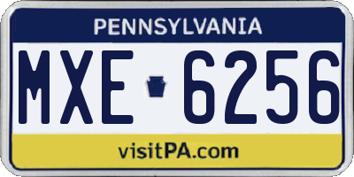 PA license plate MXE6256