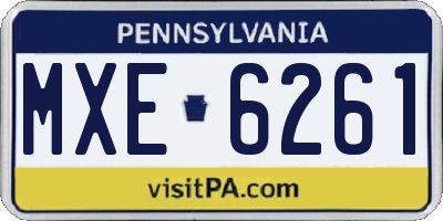 PA license plate MXE6261