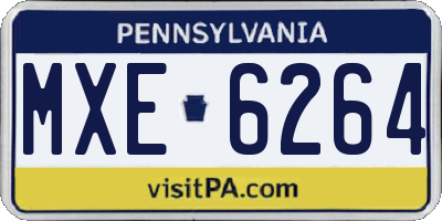 PA license plate MXE6264