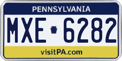 PA license plate MXE6282