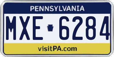 PA license plate MXE6284