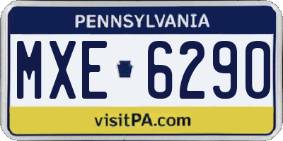 PA license plate MXE6290