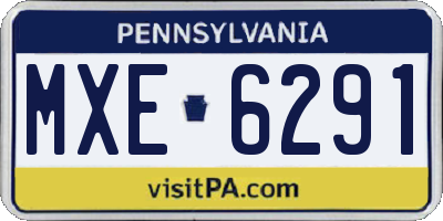 PA license plate MXE6291