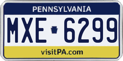 PA license plate MXE6299