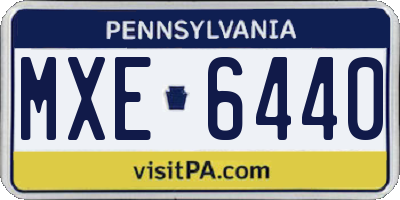PA license plate MXE6440