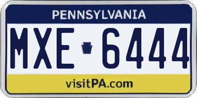 PA license plate MXE6444