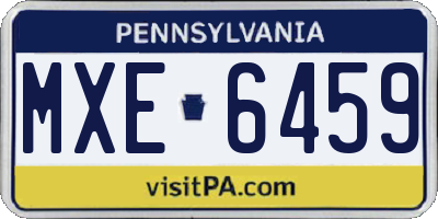 PA license plate MXE6459