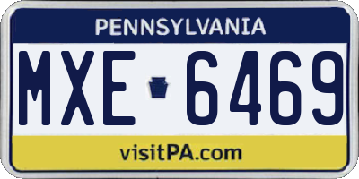 PA license plate MXE6469